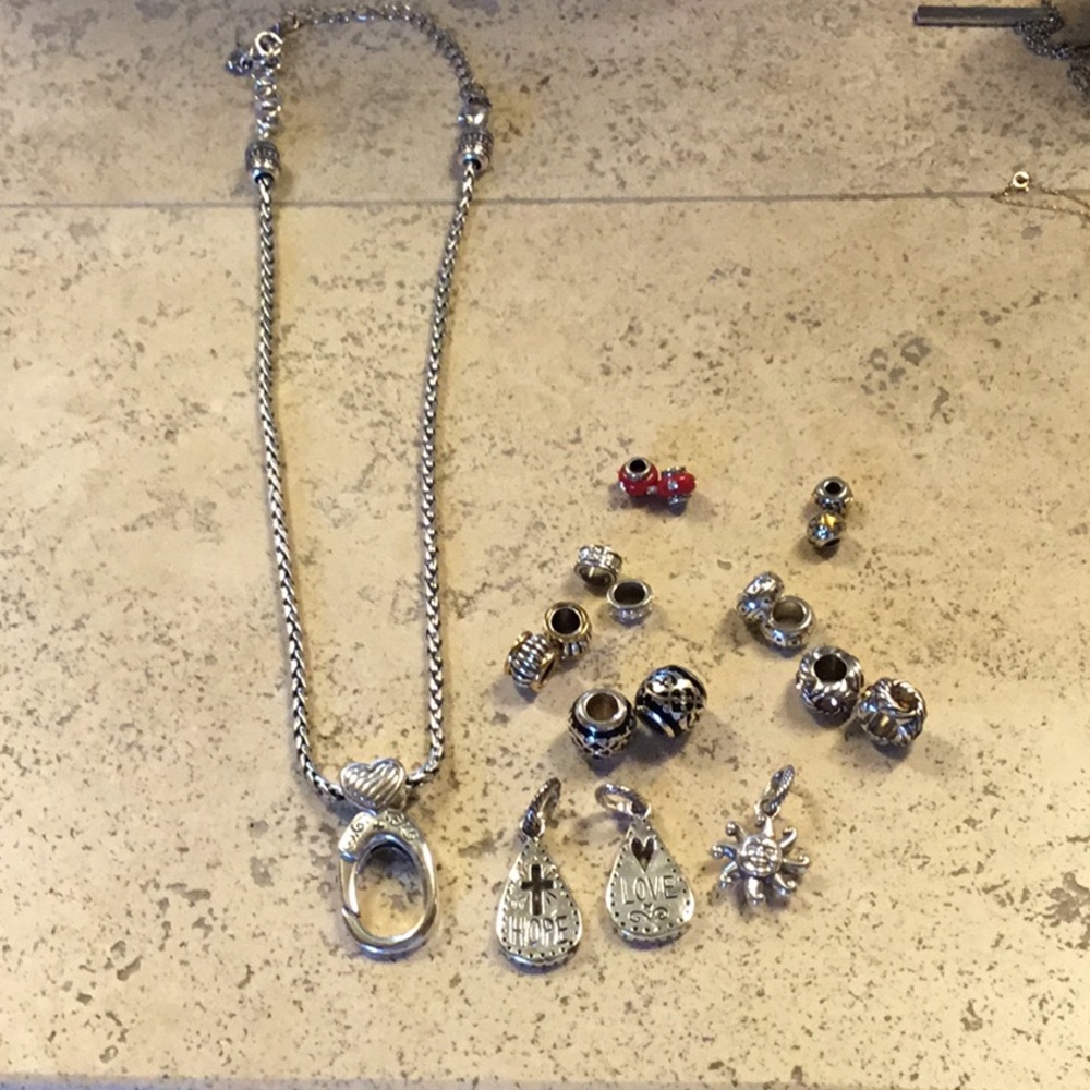 Charm necklace and various charms